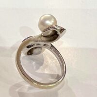 Bague En Or Blanc 18 Carats Avec Perle De 0,8 Cm - Occasion