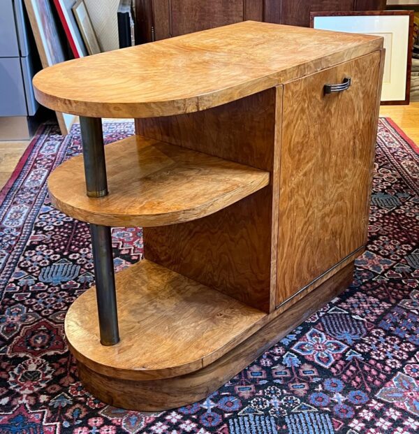 meuble Art-Deco - bout de canapé - en bois clair poli II – Image 2