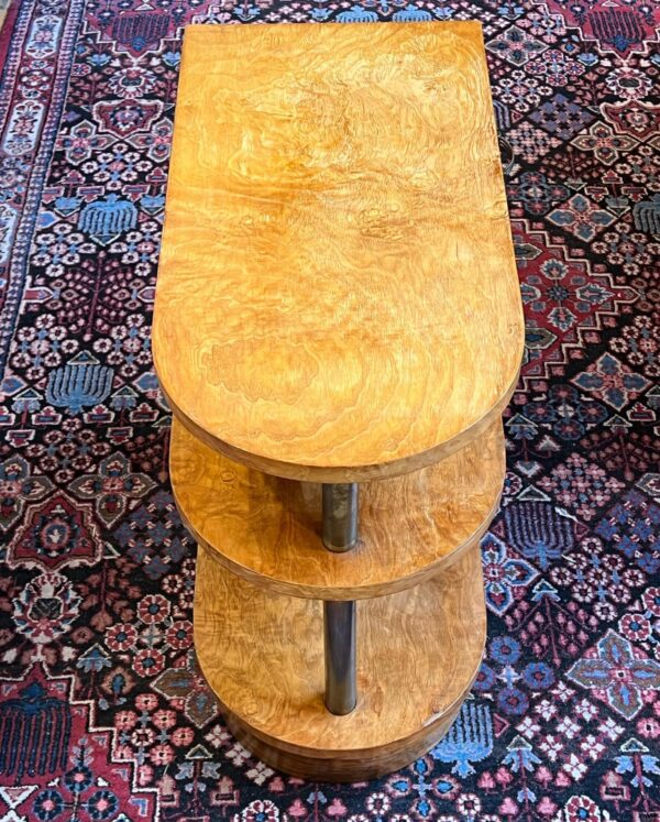 meuble Art-Deco - bout de canapé - en bois clair poli II – Image 6