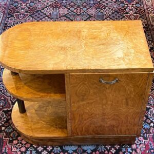 meuble Art-Deco - bout de canapé - en bois clair poli