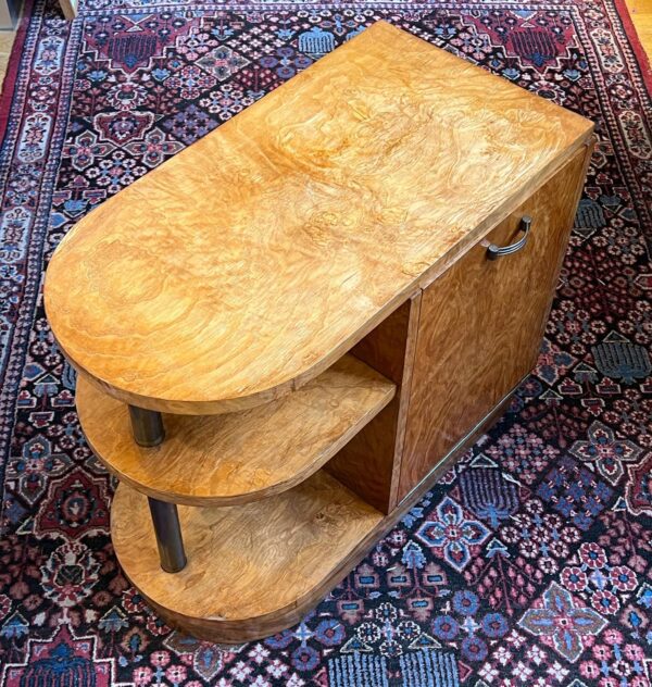 meuble Art-Deco - bout de canapé - en bois clair poli II – Image 4
