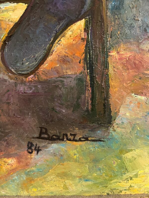 Joseph BANZA ZINGA « Deux amies » Huile sur toile – Image 4
