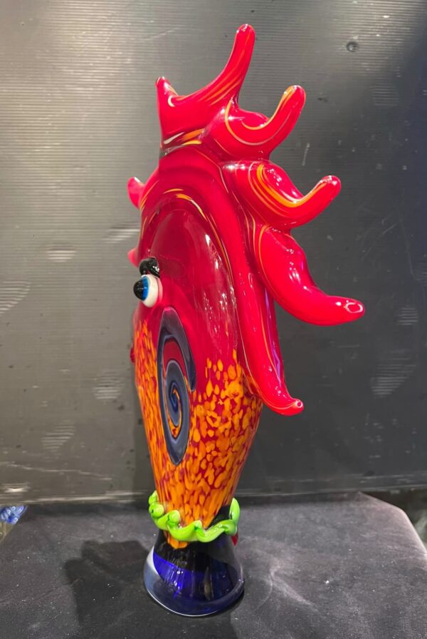 Sculpture « visage de profil » en verre coloré de Murano – Image 4