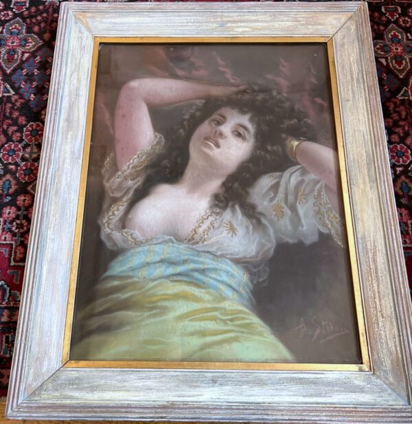 Agapit STEVENS (1849-1917) Pastel portrait “Jeune fille”