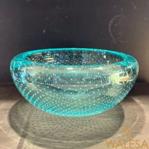 Val Saint Lambert - coupe en cristal teinté à décor “bullé”- création Charles GRAFFART