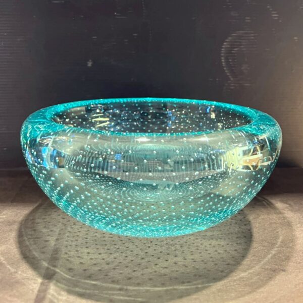 Val Saint Lambert - coupe en cristal teinté à décor “bullé”- création Charles GRAFFART