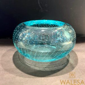 Val Saint Lambert - coupe en cristal teinté à décor “bullé” - création Charles GRAFFART II