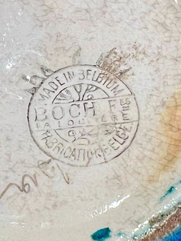 Boch La Louvière Vase art déco en faience craquelée – Image 6