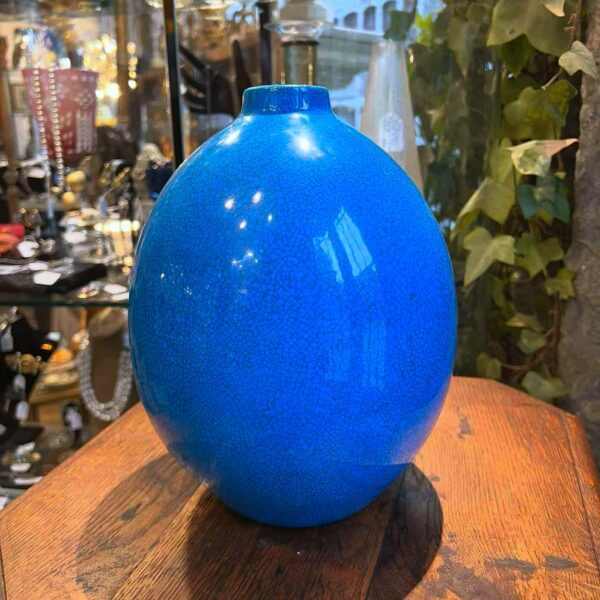 Boch La Louvière Vase art déco en faience craquelée