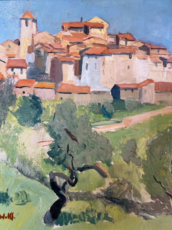 WOLFF José (1885-1964)  huile sur panneau “Paysage provençal “ – Image 3