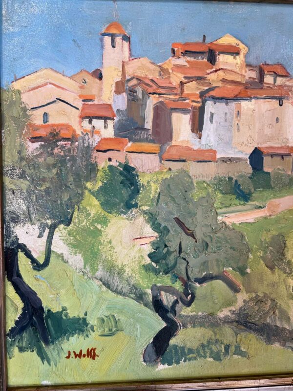 WOLFF José (1885-1964)  huile sur panneau “Paysage provençal “ – Image 4