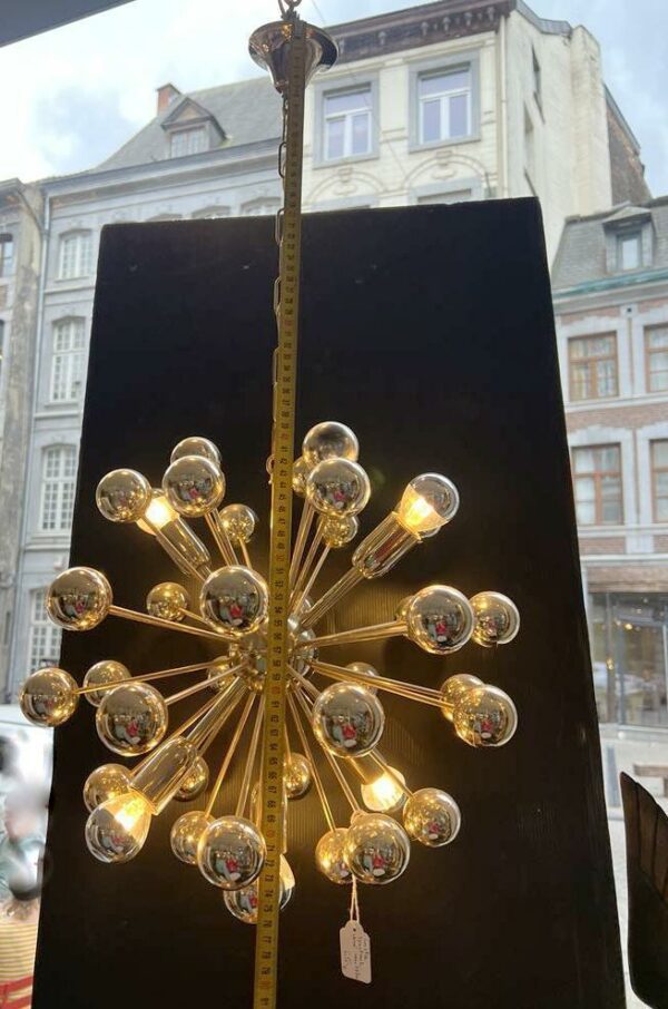 Lustre Spoutnik en métal et résine doré – Image 4