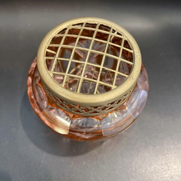 Val Saint Lambert Petit pique-fleurs en cristal clair double orange (aurore) et taille. – Image 4