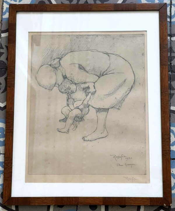 Armand RASSENFOSSE (1862-1934) “Femme et son enfant" – Image 2