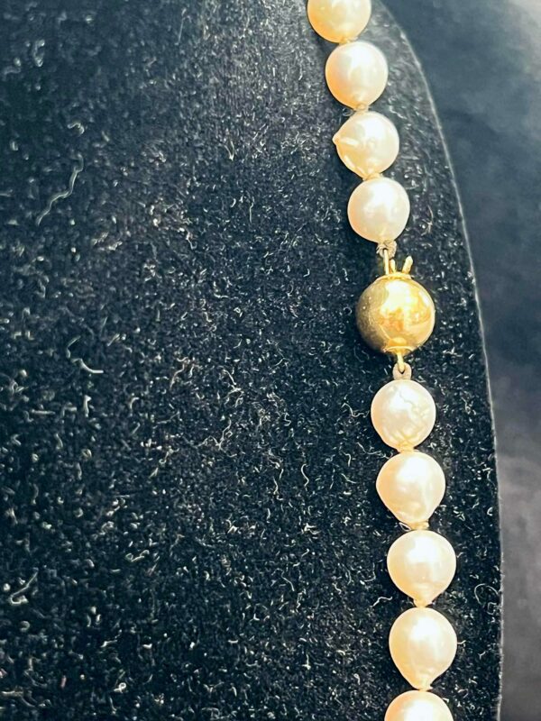 Collier ras de cou, 47 perles baroques - fermoir or 18ct – Image 5