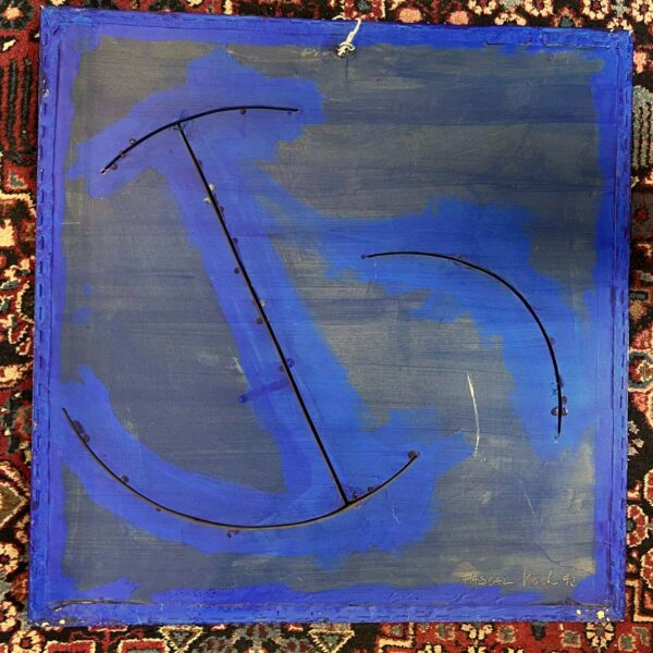Pascal KOCH,“Composition bleue” signée au dos et datée 92 – Image 5