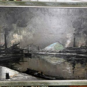 Pierre PAULUS, “Bords de Sambre”, Huile sur toile