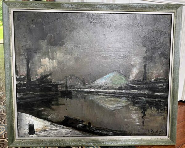 Pierre PAULUS, “Bords de Sambre”, Huile sur toile