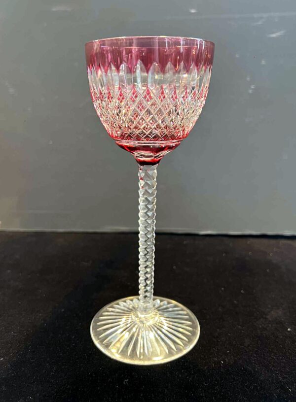 Val Saint Lambert, 6 verres a vin, cristal clair doublé – Image 6
