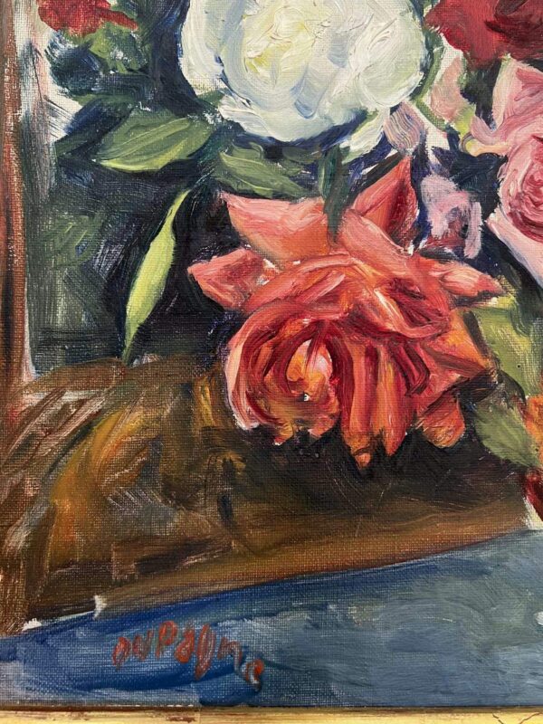 Adrien Dupagne huile sur toile “bouquet de fleurs” – Image 4