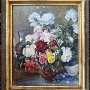 Adrien Dupagne, huile sur toile, “bouquet de fleurs”