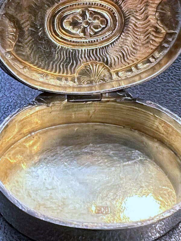 Boîte à pilules en argent à décor d’émail bleu – Image 5