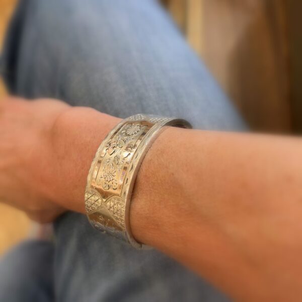 Bracelet manchette en argent et vermeil – Image 3