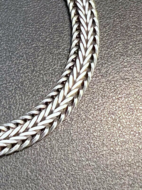 Bracelet souple maille tressée en argent – Image 3