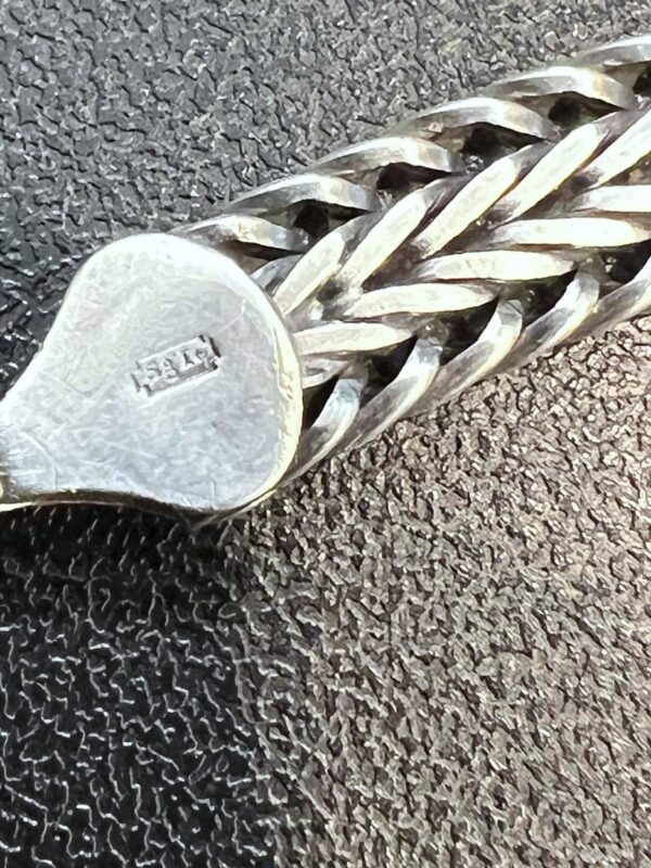 Bracelet souple maille tressée en argent – Image 7