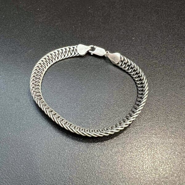 Bracelet souple maille tressée en argent – Image 5