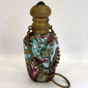 Flacon à parfum ou à sels avec sa chaînette de “châtelaine “