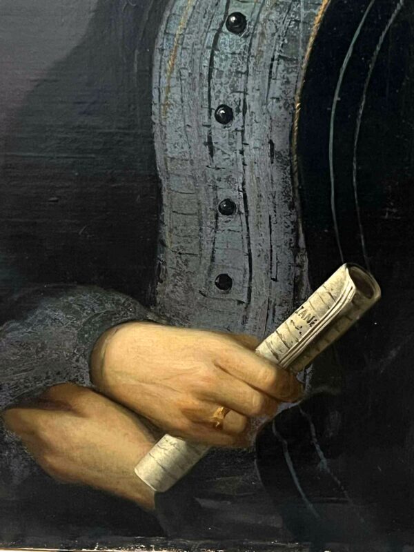 Huile sur toile Portrait d'une dame de qualité XIXème – Image 6