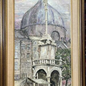 Le Perron de Liège Huile sur toile signée