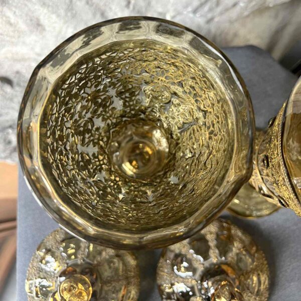 Paire de pokals en verre teinté topaze et monture en filigrane – Image 12