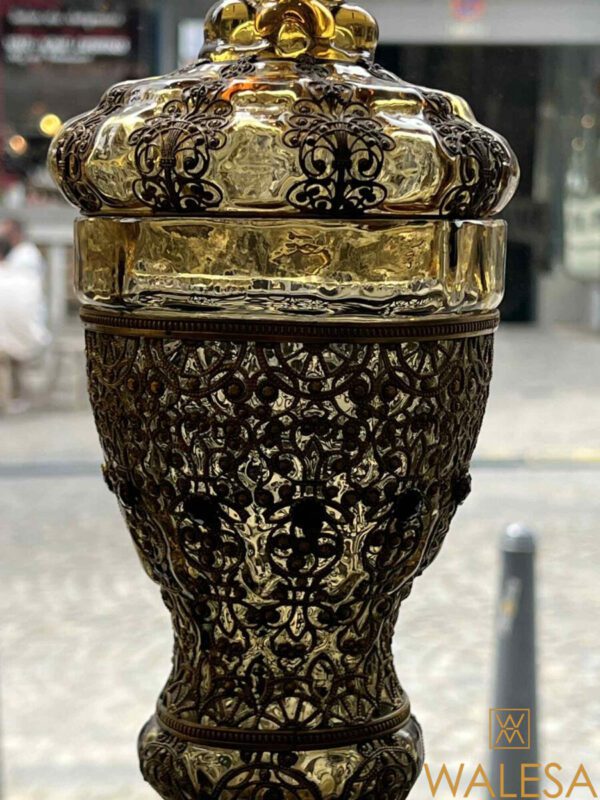 Paire de pokals en verre teinté topaze et monture en filigrane – Image 15