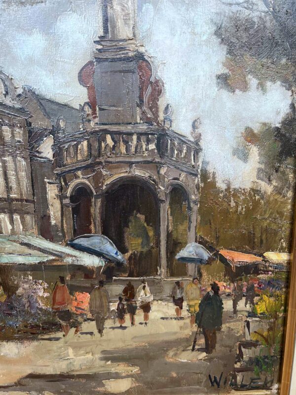 Place du Marché à Liège huile sur toile signée WILLEM – Image 3