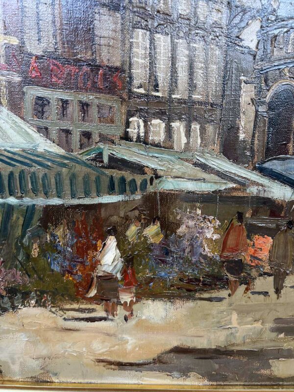 Place du Marché à Liège huile sur toile signée WILLEM – Image 4