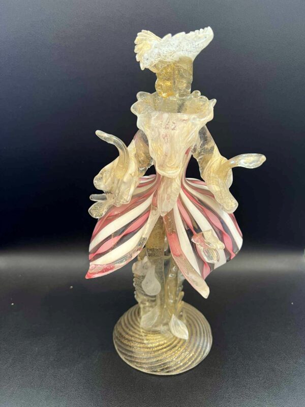 “Vénitien” Murano figurine en verre représentant un danseur vénitien
