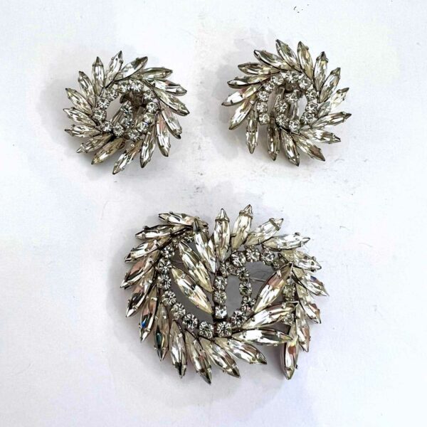 Christian Dior -1968 - parure métal argenté et strass – Image 8