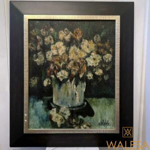 A.DELPORTE, nature morte « fleurs dans un vase » Huile sur toile