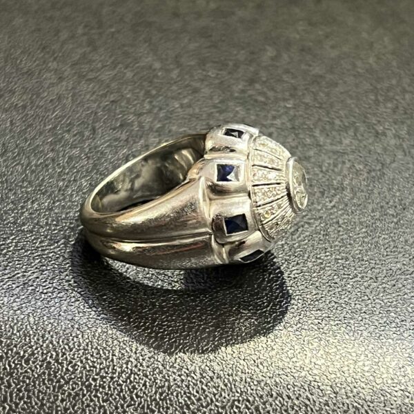 Bague en or blanc 18K sertie d’un diamant central – Image 3