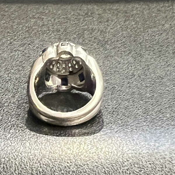 Bague en or blanc 18K sertie d’un diamant central – Image 4