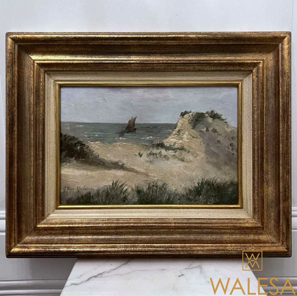 Camille VAN MULDERS -TRIEST « Marine » Huile sur panneau