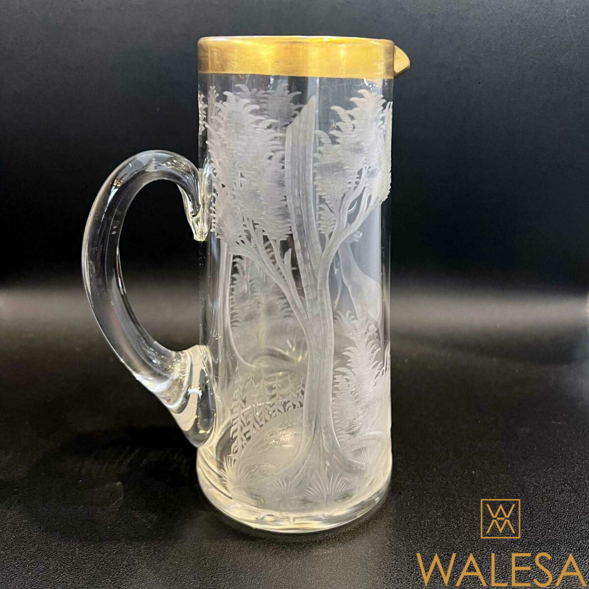 Carafe en cristal de Bohème taillée et gravée – Image 3