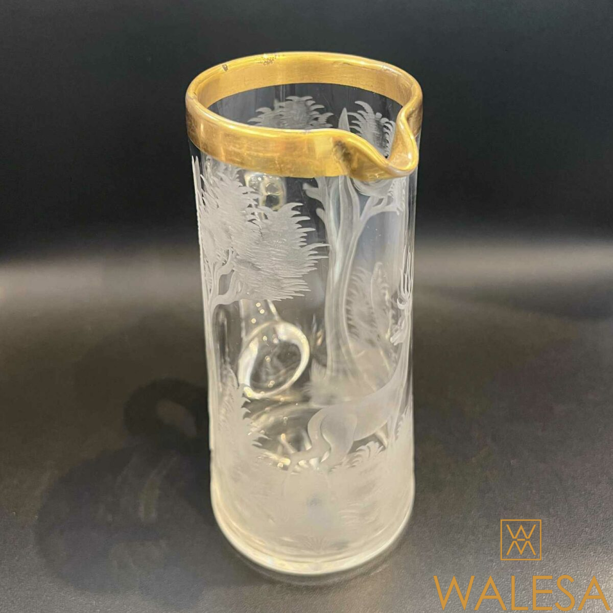 Carafe en cristal de Bohème taillée et gravée – Image 4