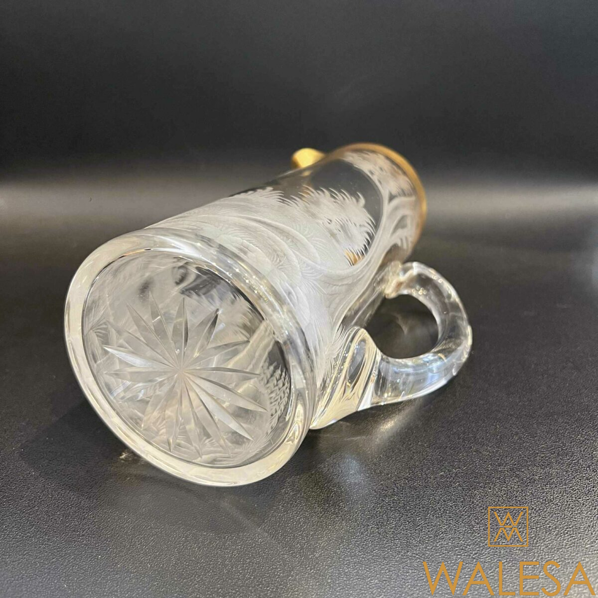 Carafe en cristal de Bohème taillée et gravée – Image 9