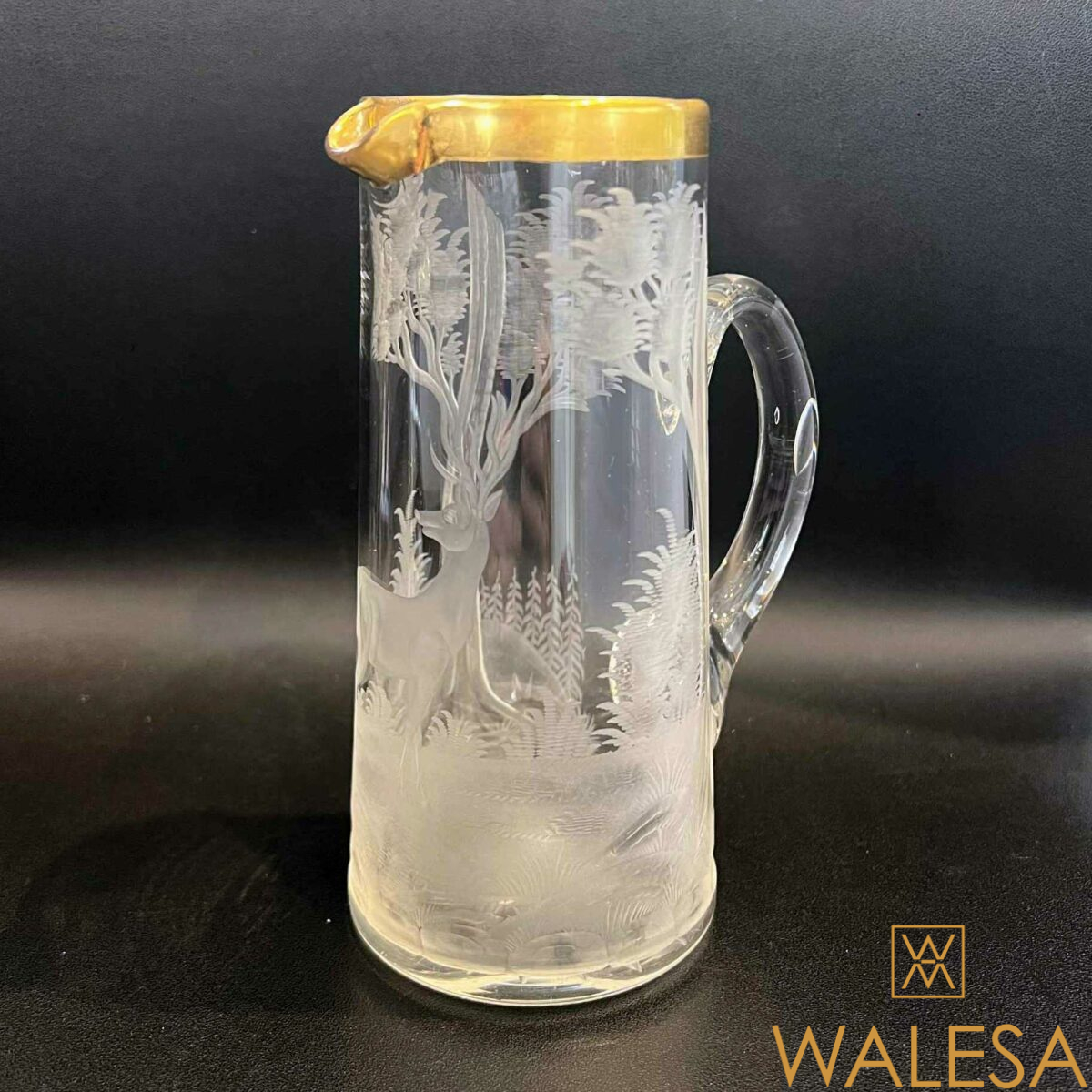 Carafe en cristal de Bohème taillée et gravée – Image 2