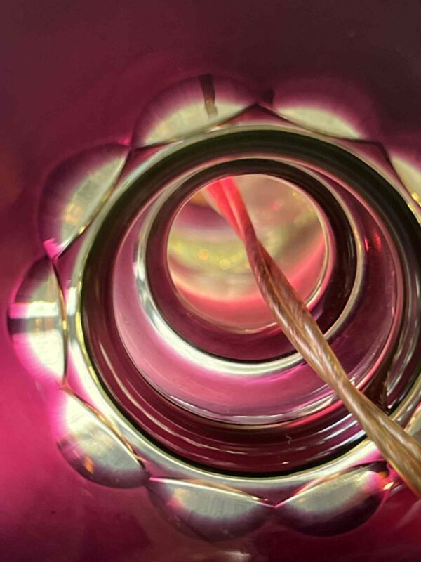 Cristal Val Saint Lambert Lampe « champignon » en cristal teinté urane – Image 6