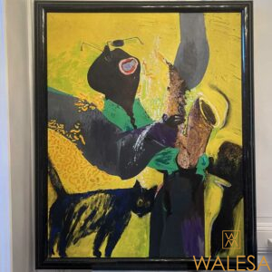 Michael SCHILP « Figur und saxophon » Huile sur toile