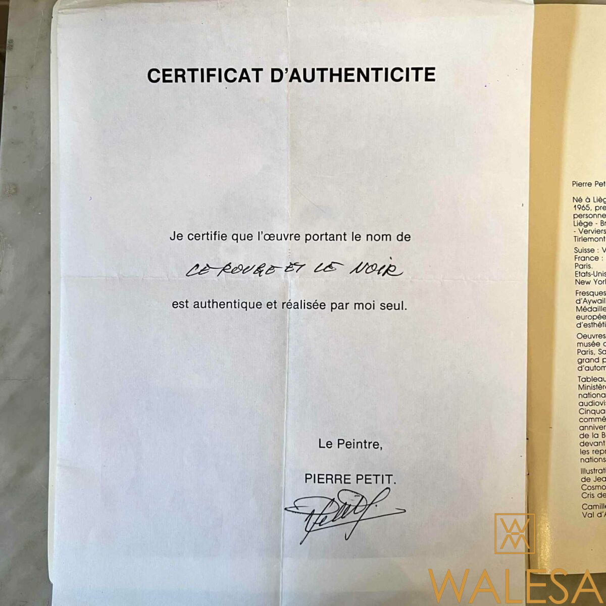 Pierre PETIT (1934) « Le rouge et le noir » Huile sur toile – Image 8